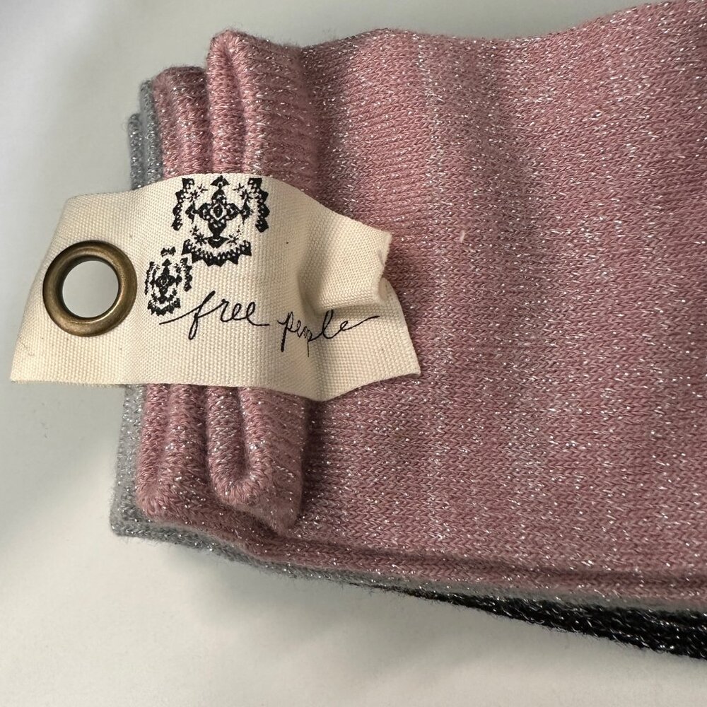 NWT Free People Lurex Sock Bundle (Black, Silver, Pink) - Size All - Picture 7 of 7